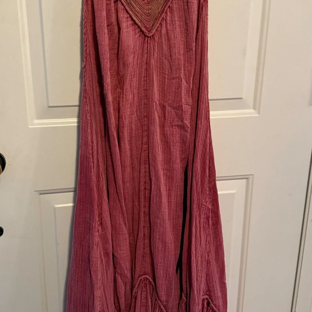 Free People Dusty Rose Gauze Maxi Dress